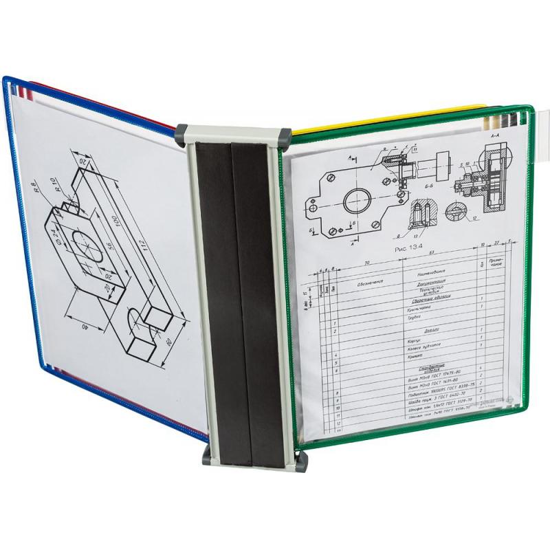 Демосистема настенная Tarifold А4,10 панелей,ассорти,магн.крепление 414609