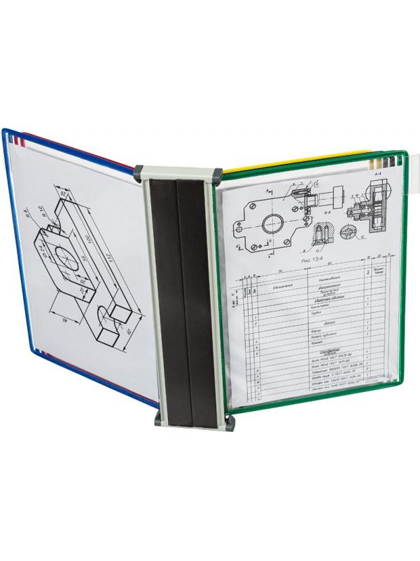 Демосистема настенная Tarifold А4,10 панелей,ассорти,магн.крепление 414609