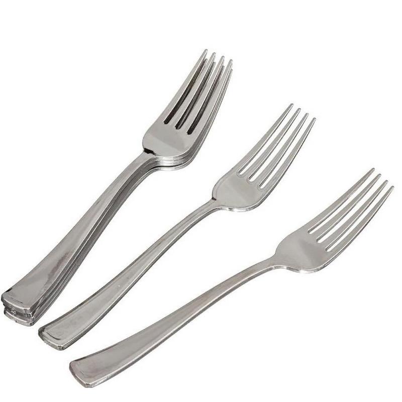 Вилка одноразовая 190мм, металлизированная, ПС 50 шт/уп