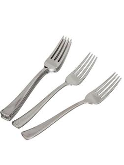 Вилка одноразовая 190мм, металлизированная, ПС 50 шт/уп