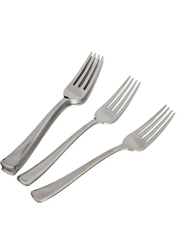 Вилка одноразовая 190мм, металлизированная, ПС 50 шт/уп