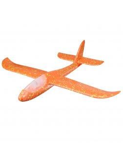 Метательный Самолет-Планер Светящийся 48см. Оранжевый