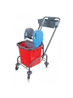Тележка уборочная одноведерная 25л отжим, контейнер, мет.каркас ТК722