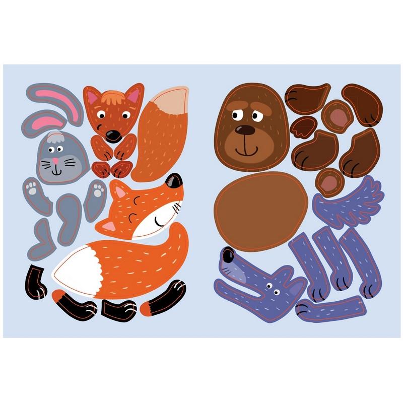 Книга с наклейками и загадками. Собери по частям. В лесу, МС11445