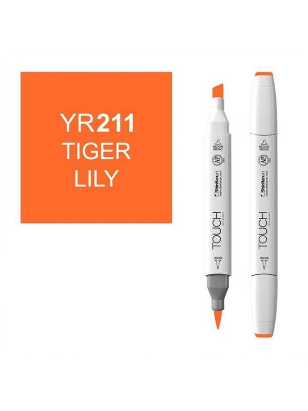 Маркер для скетчей TOUCH BRUSH двухсторонний цв.211 тигровая лилия, 1210211