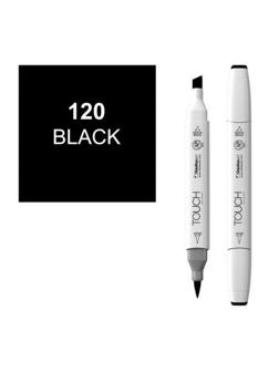 Маркер для скетчей TOUCH BRUSH двухсторонний цв.120 черный, 1210120
