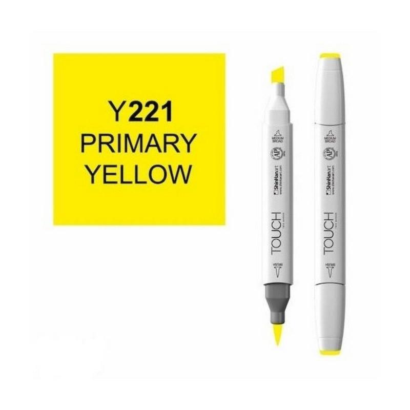 Маркер для скетчей TOUCH BRUSH двухсторонний цв.221 желт основной, 1210221