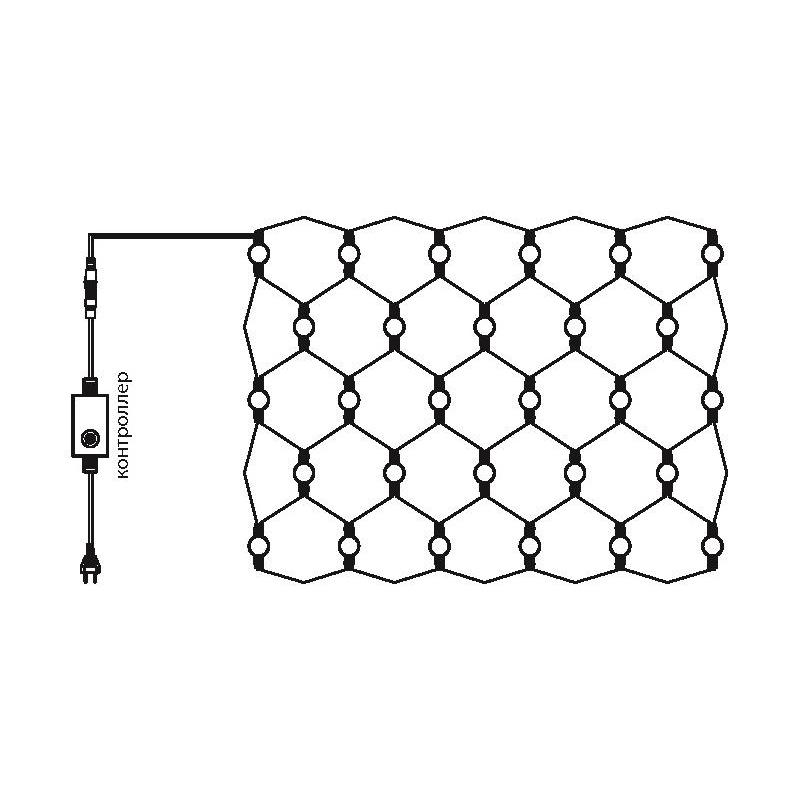 Гирлянда сеть 1,8х1,5 м, прозрачный ПВХ, 180 LED, Синий,  215-133