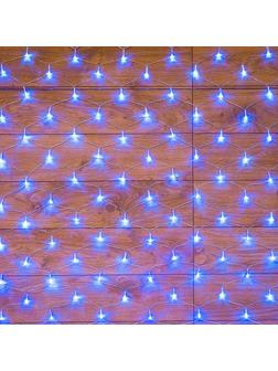Гирлянда сеть 1,8х1,5 м, прозрачный ПВХ, 180 LED, Синий,  215-133
