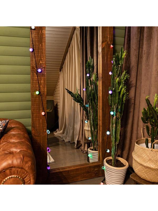 Гирлянда светодиодная Мультишарики ?30мм 5м, тем-зел.ПВХ,25LED, RGB 303-569