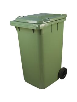 Контейнер-бак мусорный 240л на 2-х колёсах с крышкой зеленый