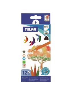 Карандаши акварельные цветные 12цв 3-гран Milan