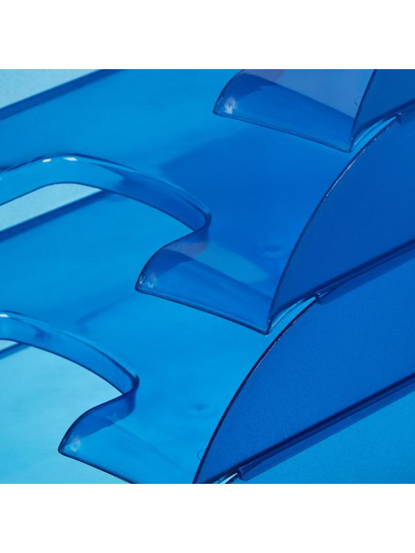 Лоток горизонтальный ATTACHE, тонированный синий 4шт/уп