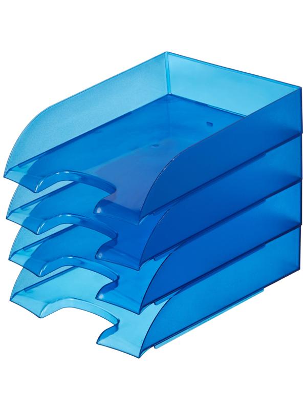 Лоток горизонтальный ATTACHE, тонированный синий 4шт/уп