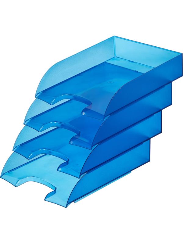Лоток горизонтальный ATTACHE, тонированный синий 4шт/уп