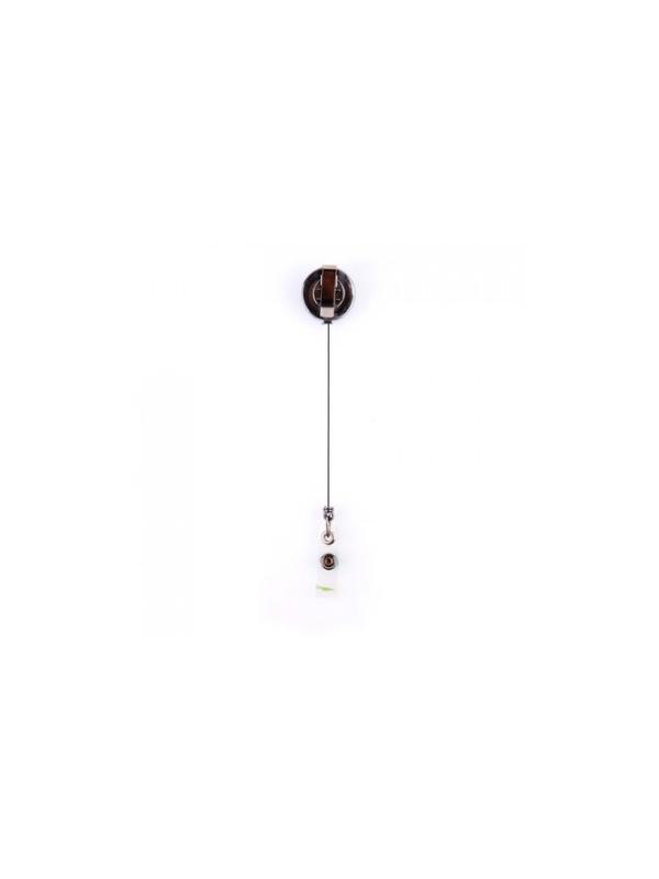 Держатель для бейджа Комус с рулеткой цвет металик (без бейджа) 1шт