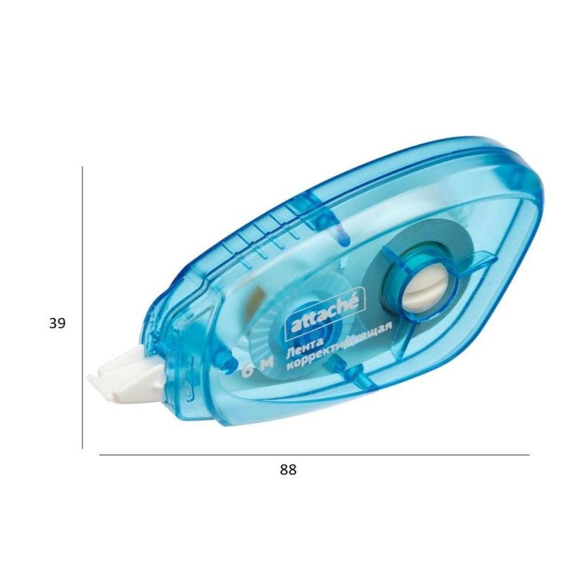 Корректирующая лента Attache 5ммx6м с подкручивающимся механизмом, цвет асс
