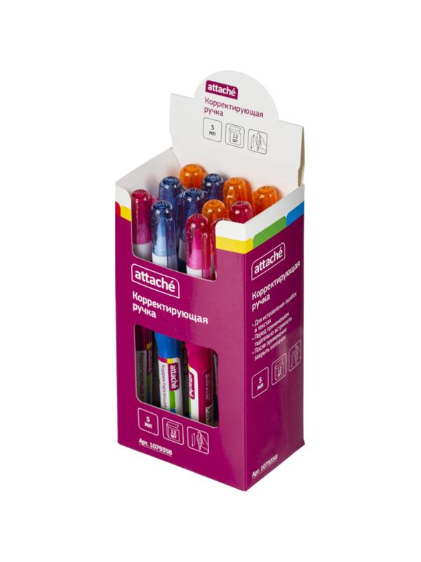 Корректирующий карандаш 5 мл Attache пластиковый наконечник цвет ассорти