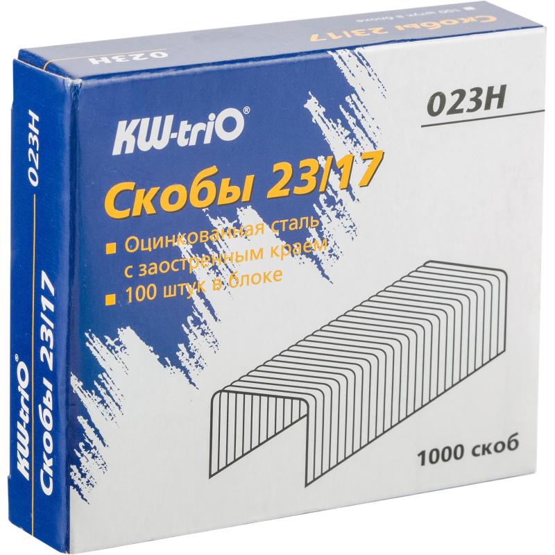 Скобы для степлера №23/17 KW-Trio 023H оцинкованные 1000 шт./уп