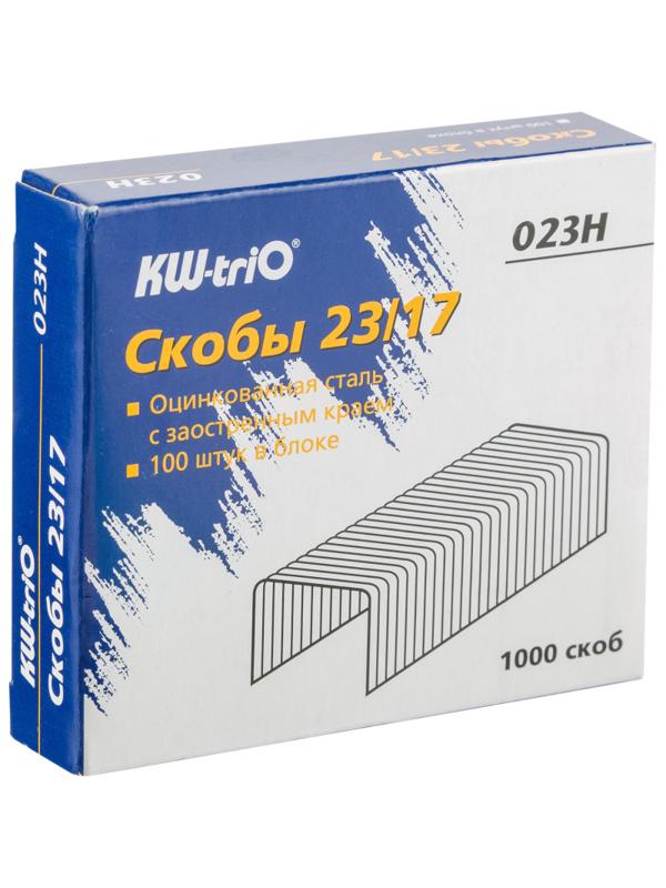 Скобы для степлера №23/17 KW-Trio 023H оцинкованные 1000 шт./уп