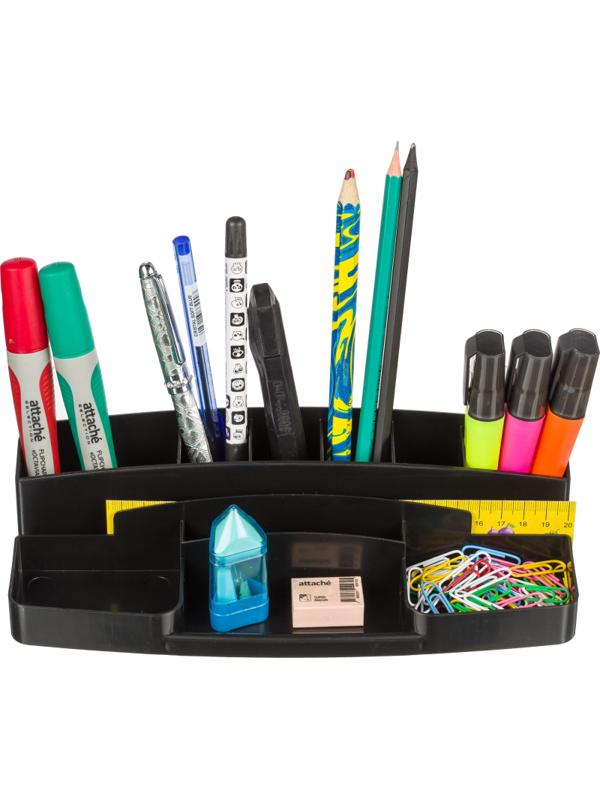 Подставка-органайзер д/канцеляр. мелочей Attache 10 отделений office черный