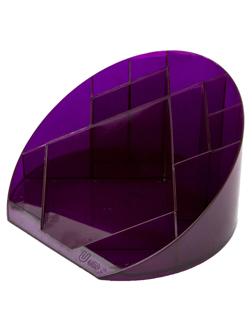 Подставка Attache Яркий офис 12 отделений прозрачная фиолетовая