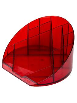 Подставка Attache Яркий офис 12 отделений прозрачная красная