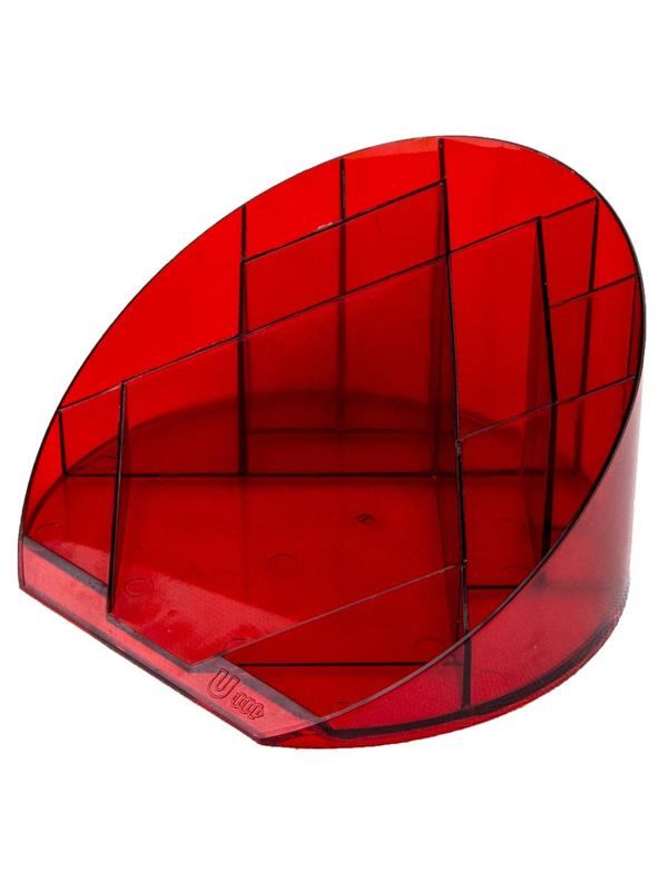 Подставка Attache Яркий офис 12 отделений прозрачная красная