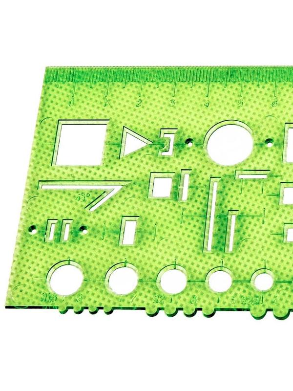 Линейка радиотехническая 18см Attache  прозрачная зеленая
