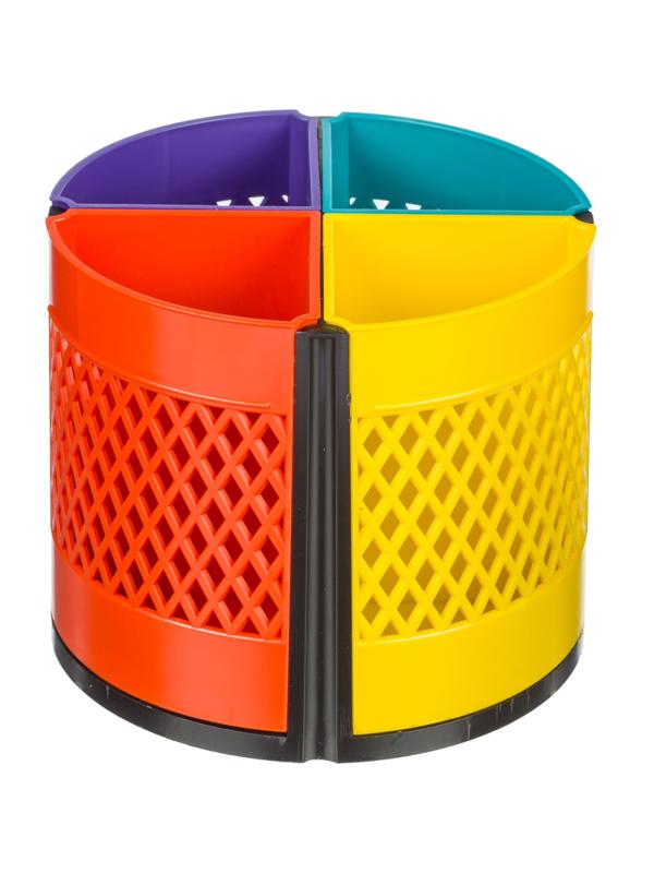 Подставка-органайзер д/канц.мелочей Attache Квартет радуга 8отд вращающаяс