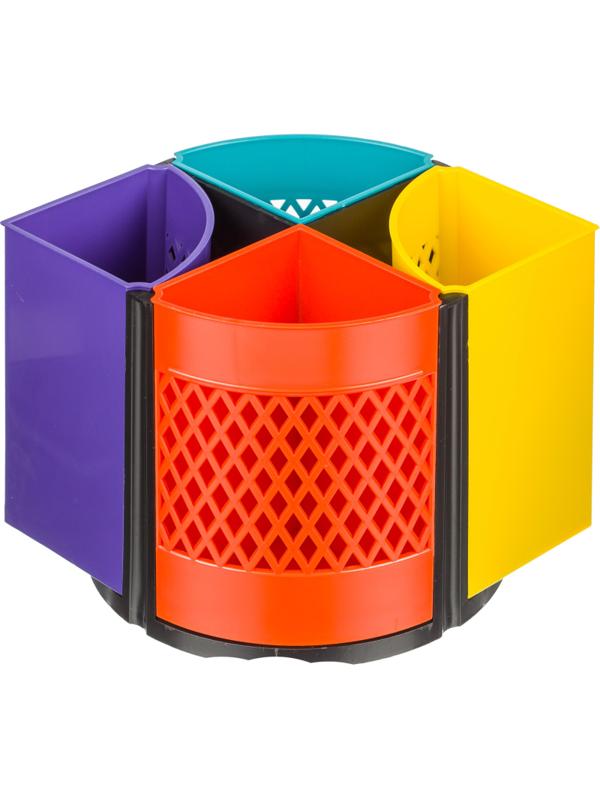 Подставка-органайзер д/канц.мелочей Attache Квартет радуга 8отд вращающаяс