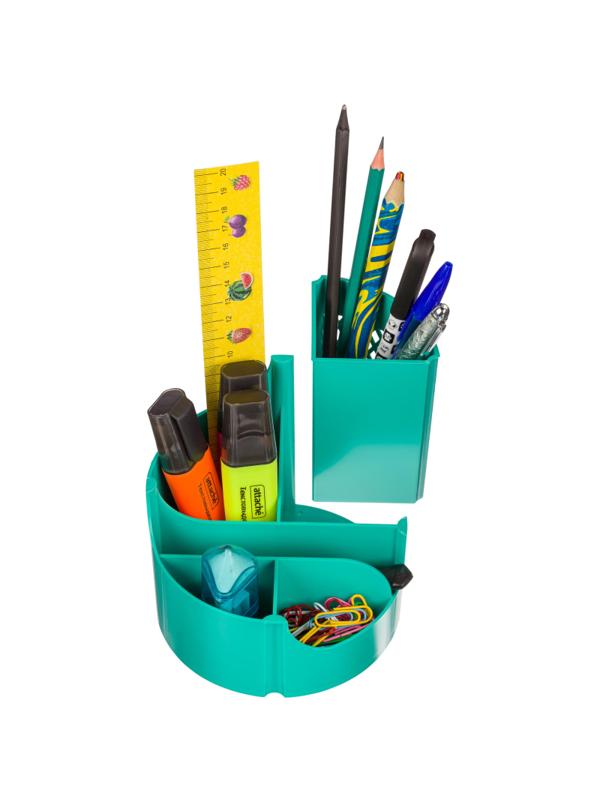 Подставка-органайзер д/канц.мелочей Attache office 6отд вращающаяся бирюз