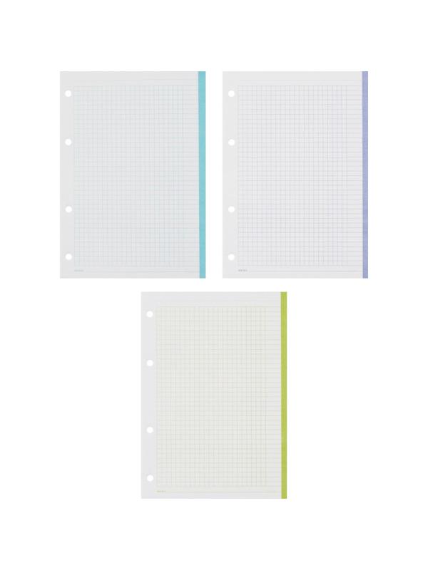 Сменный блок для тетрадей на кольцах, BeSmart А5 120л клетка Цветной N001d