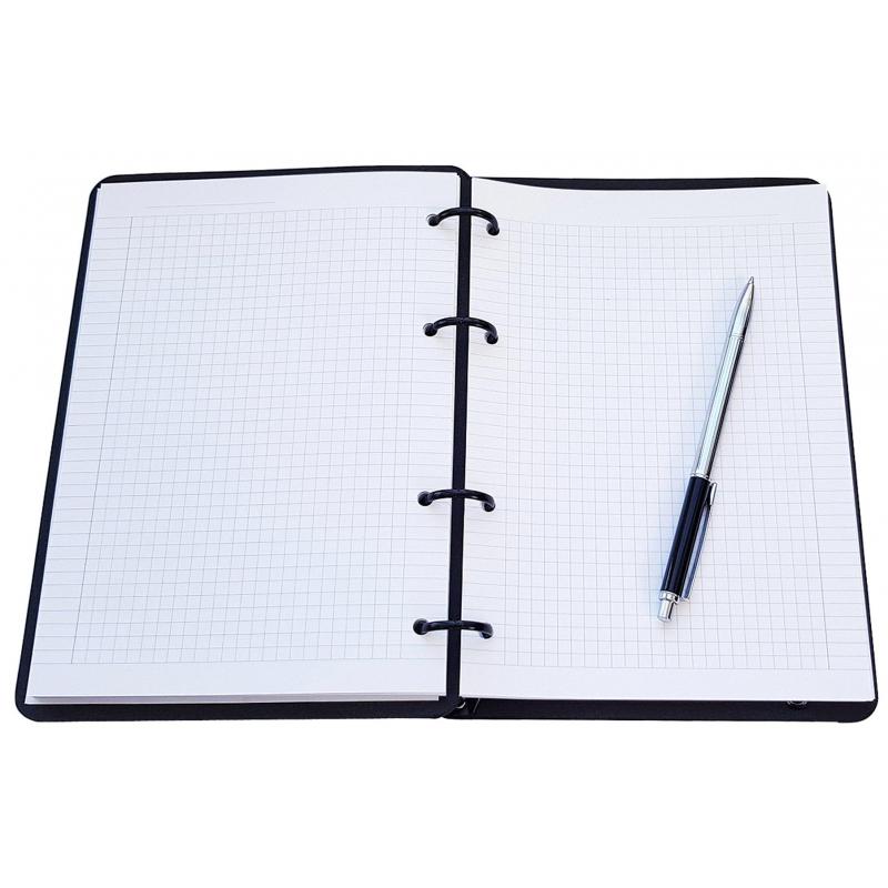 Бизнес-тетрадь Infolio А5 120л, клетка, кольца, кож.зам. Window N1819