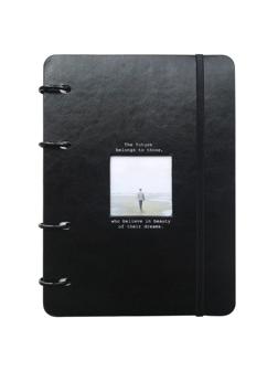 Бизнес-тетрадь Infolio А5 120л, клетка, кольца, кож.зам. Window N1819