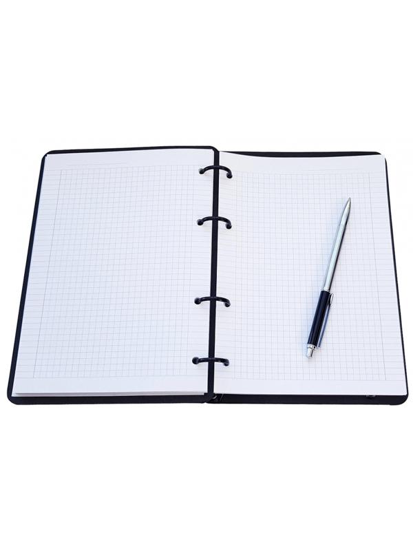 Бизнес-тетрадь Infolio А5 120л, клетка, кольца, кож.зам. Window N1819