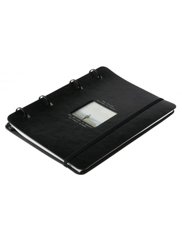 Бизнес-тетрадь Infolio А5 120л, клетка, кольца, кож.зам. Window N1819