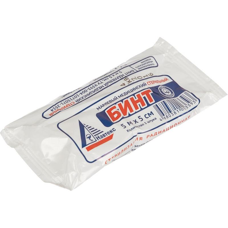 Перевяз. ср-ва Бинт стер. 5мх5см, Навтеск ( инд  син упаков,пл.27г) 1004918
