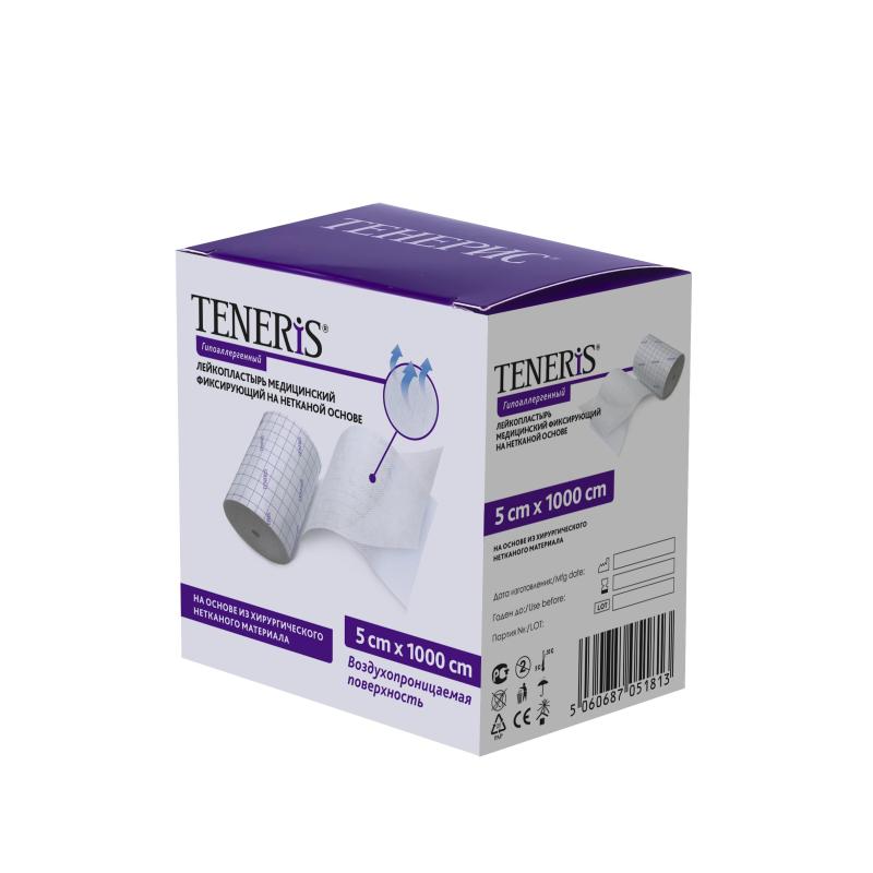 Перевяз. ср-ва Лейкопластырь мед. фикс неткан основа 5смx10м Teneris