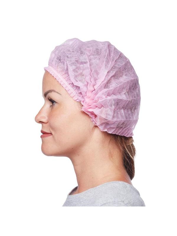 Шапочка Шарлотта (плиссе) розовая пл.18 25шт/уп.