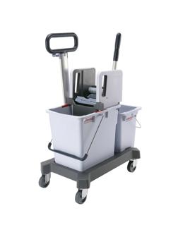 Тележка двухведерная 25л+10л с вертик. отжимом на платф с тр.ручкой 149099