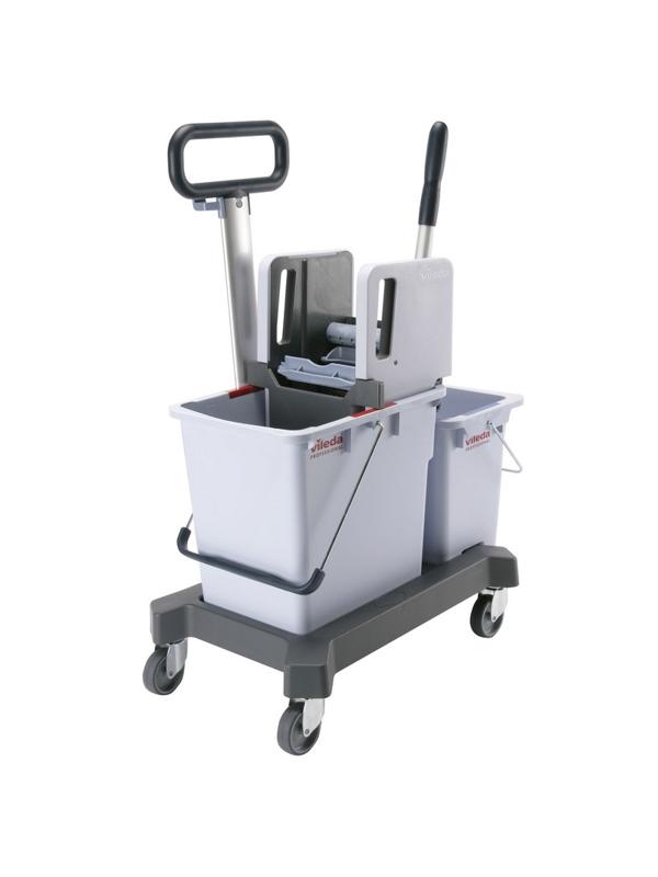 Тележка двухведерная 25л+10л с вертик. отжимом на платф с тр.ручкой 149099