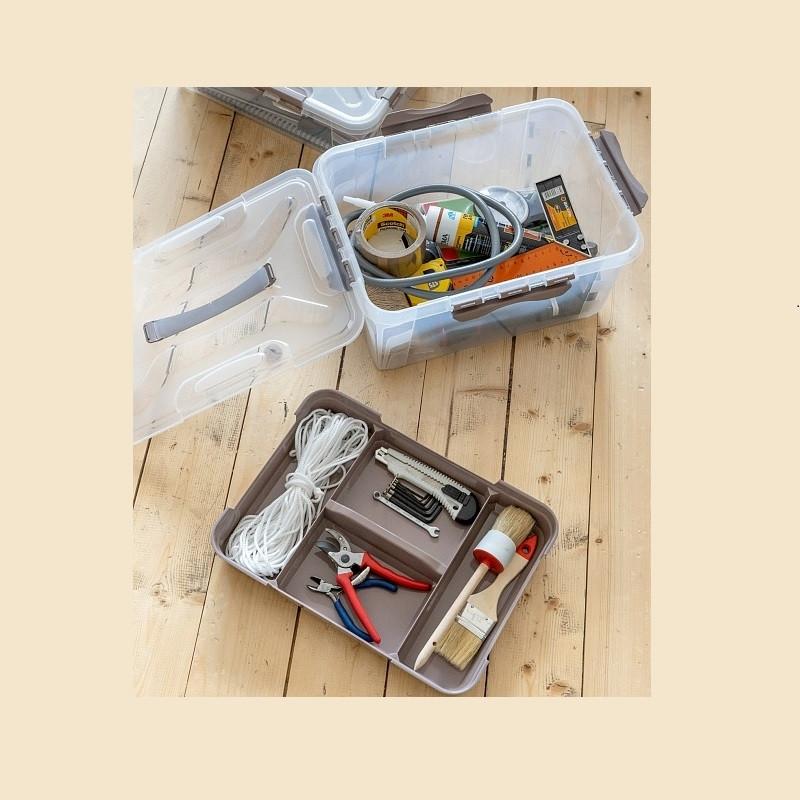 Ящик для хранения с замками, ручкой и вставкой-органайзером 290x190x180 мм