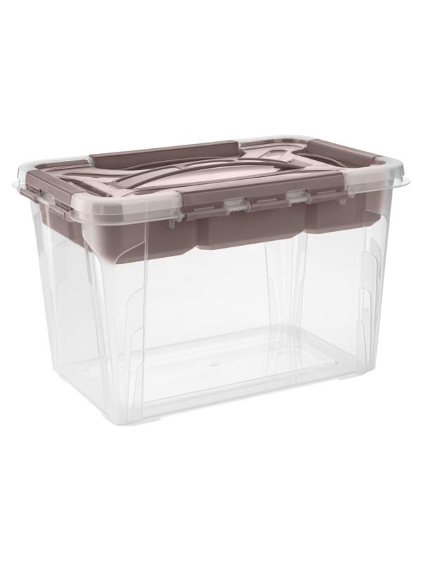 Ящик для хранения с замками, ручкой и вставкой-органайзером 290x190x180 мм