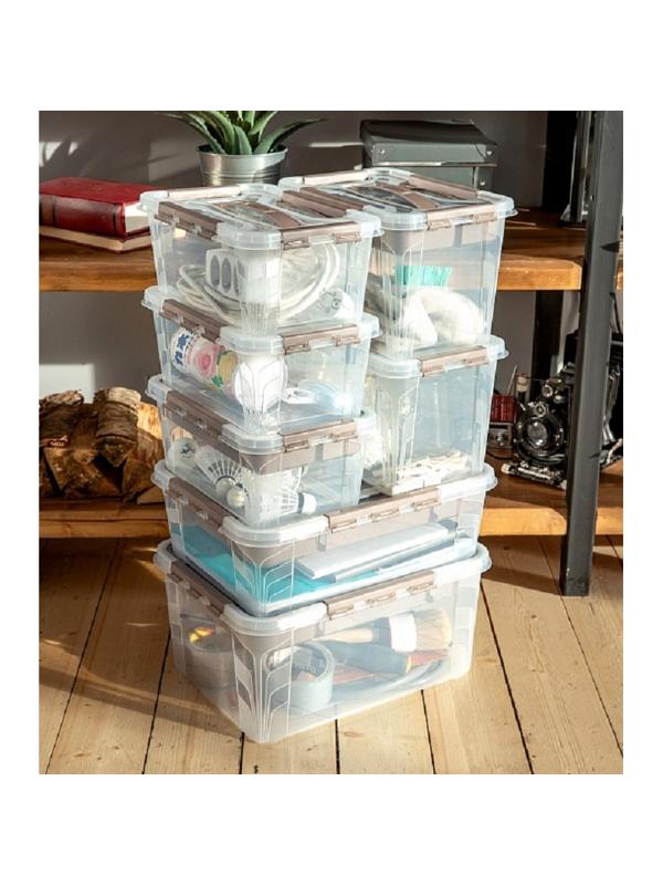 Ящик для хранения с замками, ручкой и вставкой-органайзером 290x190x180 мм