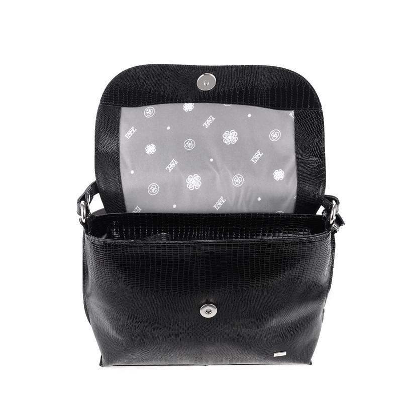 Сумка женская  СЮЗАННА DARK кожа варан черный 55009