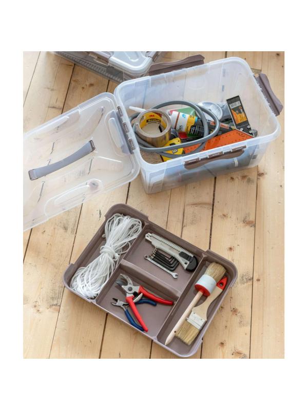 Контейнер для хранения с замками и ручкой, 390 x 290 x 180 мм, 15,3 л