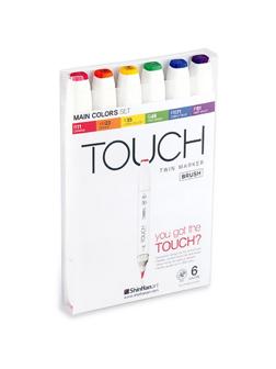 Набор маркеров TOUCH BRUSH 6цв. основные цвета 1200613