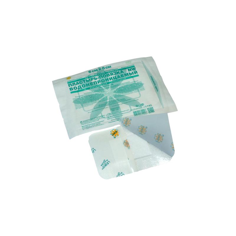 Перевяз. ср-ва Пластырь-повязка неткан основа водонепрониц 6x8см 50шт/уп