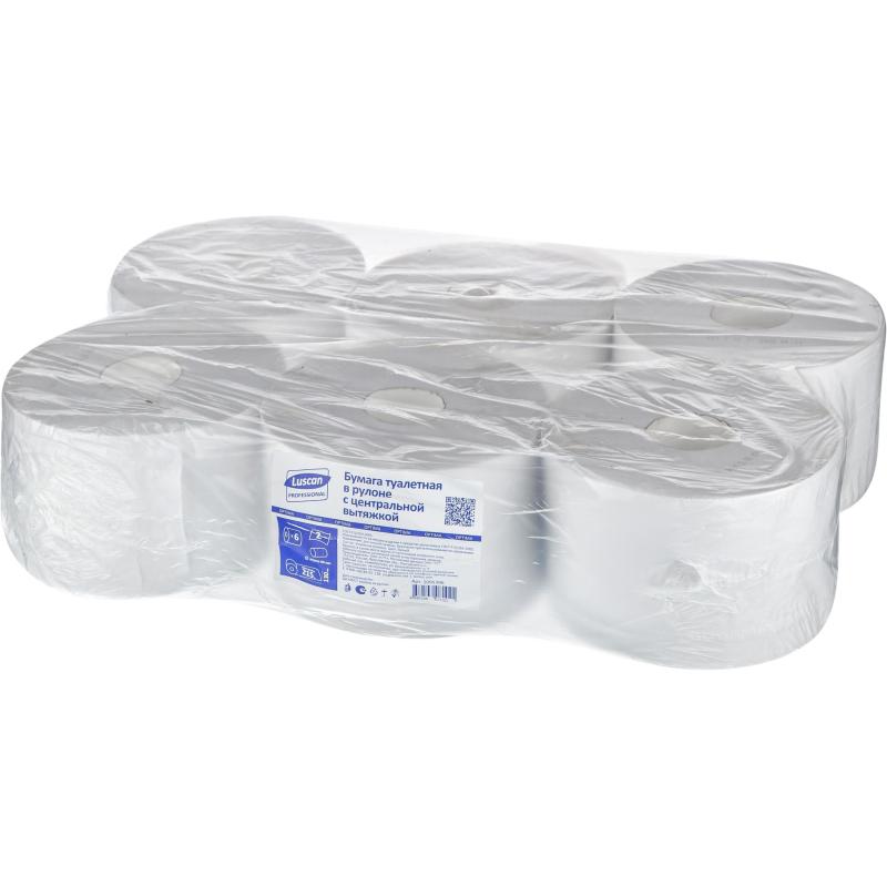 Бумага туалетная д/дисп Luscan Professional с ЦВ 2сл бел втор 215м 6 рул/уп